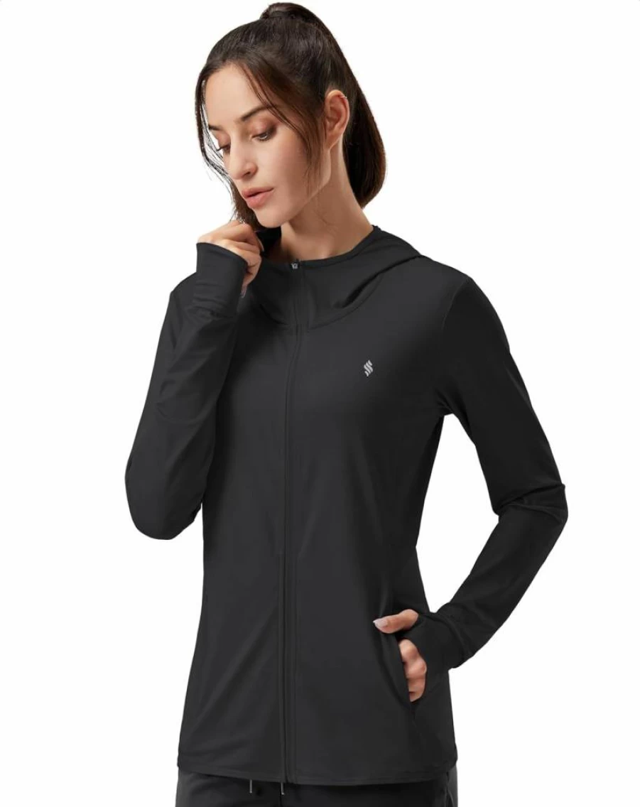 Soothfeel UPF 50+ Women's Lightweight Sun Protection Hoodie - Long Sleeve Outdoor Hiking Shirt with Pocket