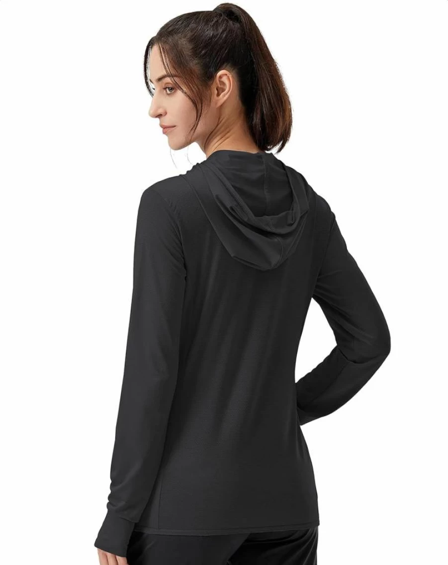 Soothfeel UPF 50+ Women's Lightweight Sun Protection Hoodie - Long Sleeve Outdoor Hiking Shirt with Pocket