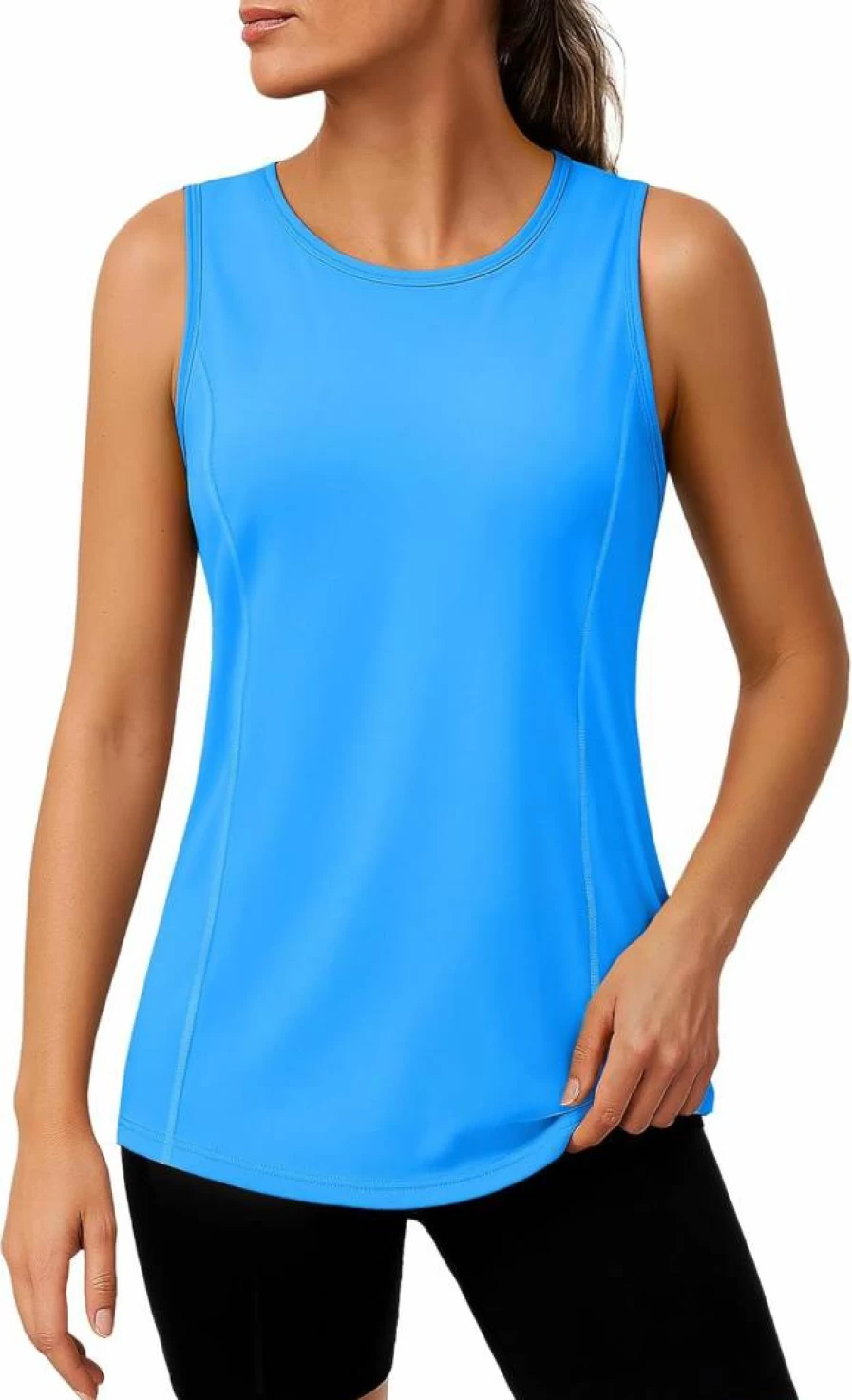 TACVASEN Women's UPF 50+ Sleeveless Workout Tank Top - Quick Dry Moisture Wicking Sun Protection Shirt for Hiking, Yoga, Running & Gym