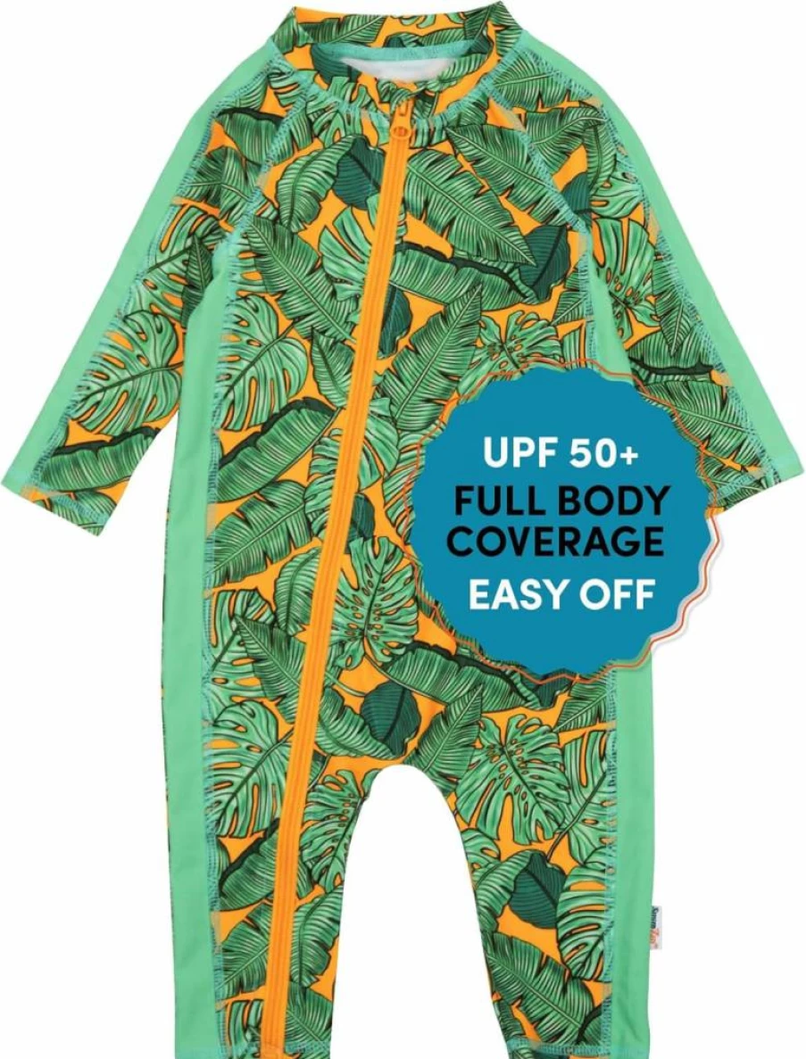 SwimZip UPF 50+ Boys' Long Sleeve Sun Protection Swim Shirt for Baby, Toddler & Kids Rash Guard Swimwear