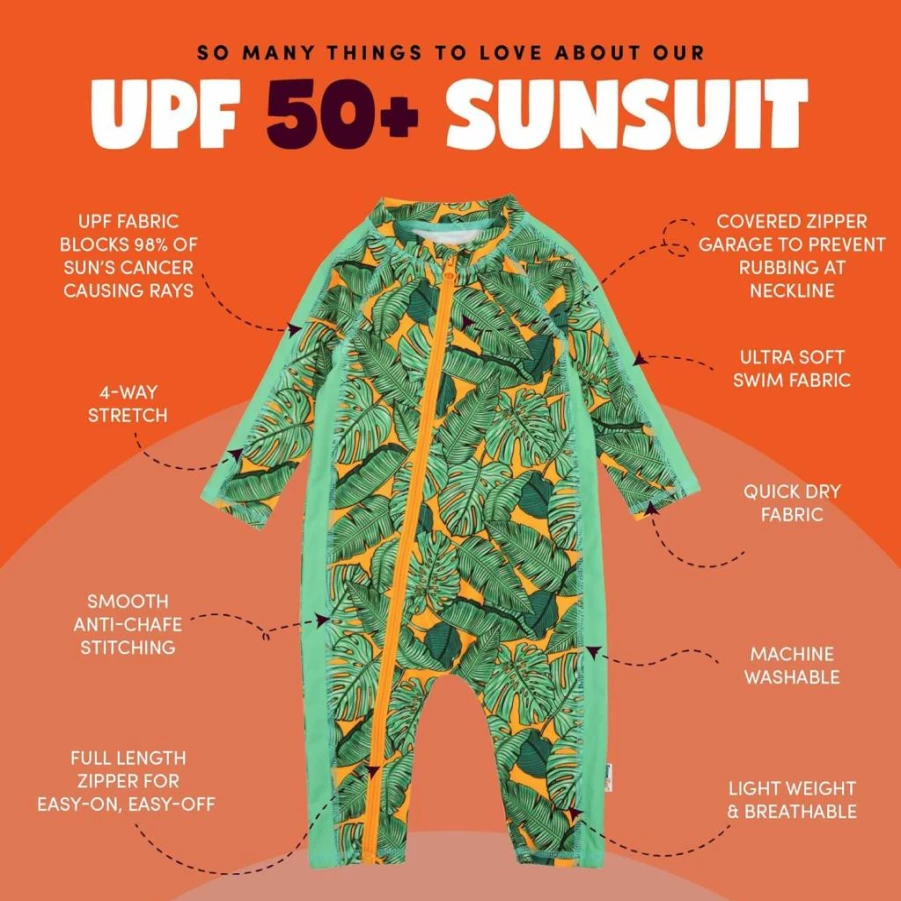 SwimZip UPF 50+ Boys' Long Sleeve Sun Protection Swim Shirt for Baby, Toddler & Kids Rash Guard Swimwear