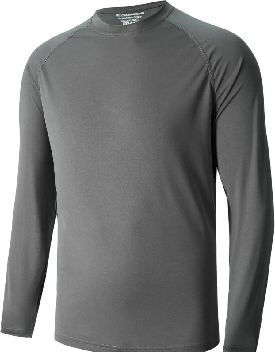 Cool Mountainner Men's UPF 50+ Long Sleeve Running Shirt - Quick Dry Athletic Top for Hiking, Fishing & Outdoor Sports