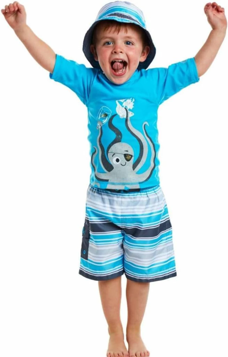UV SKINZ Boys' UPF 50+ Sun Protection Swim Set - 3-Piece Toddler Swimsuit for Sun & Swim Safety