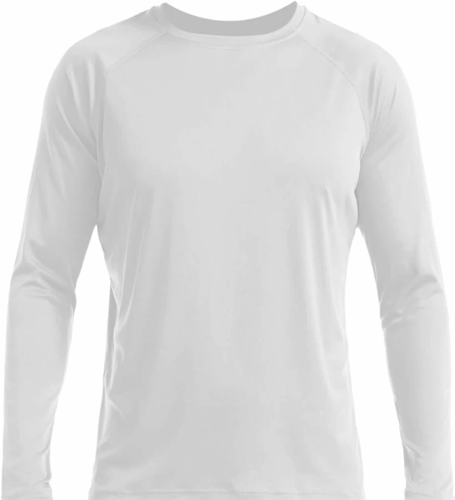 HISKYWIN Men's UPF 50+ Sun Protection Long Sleeve Shirt - Lightweight Quick-Dry Fishing Hiking Running Active Tee for Outdoor Sports