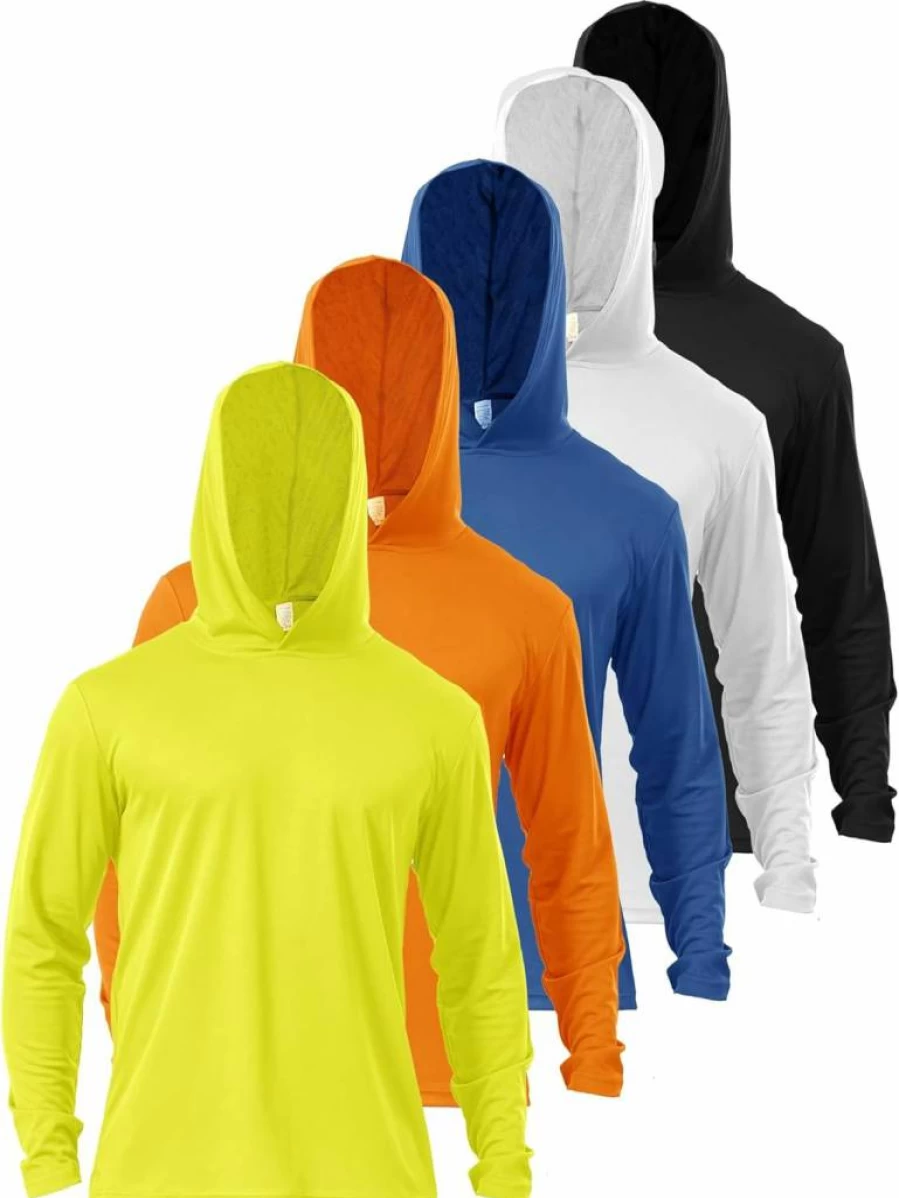 Yafanqi Men's UPF 50+ Sun Protection Hoodie - Lightweight Quick-Dry Long Sleeve Rash Guard for Fishing, Outdoor & Active Wear