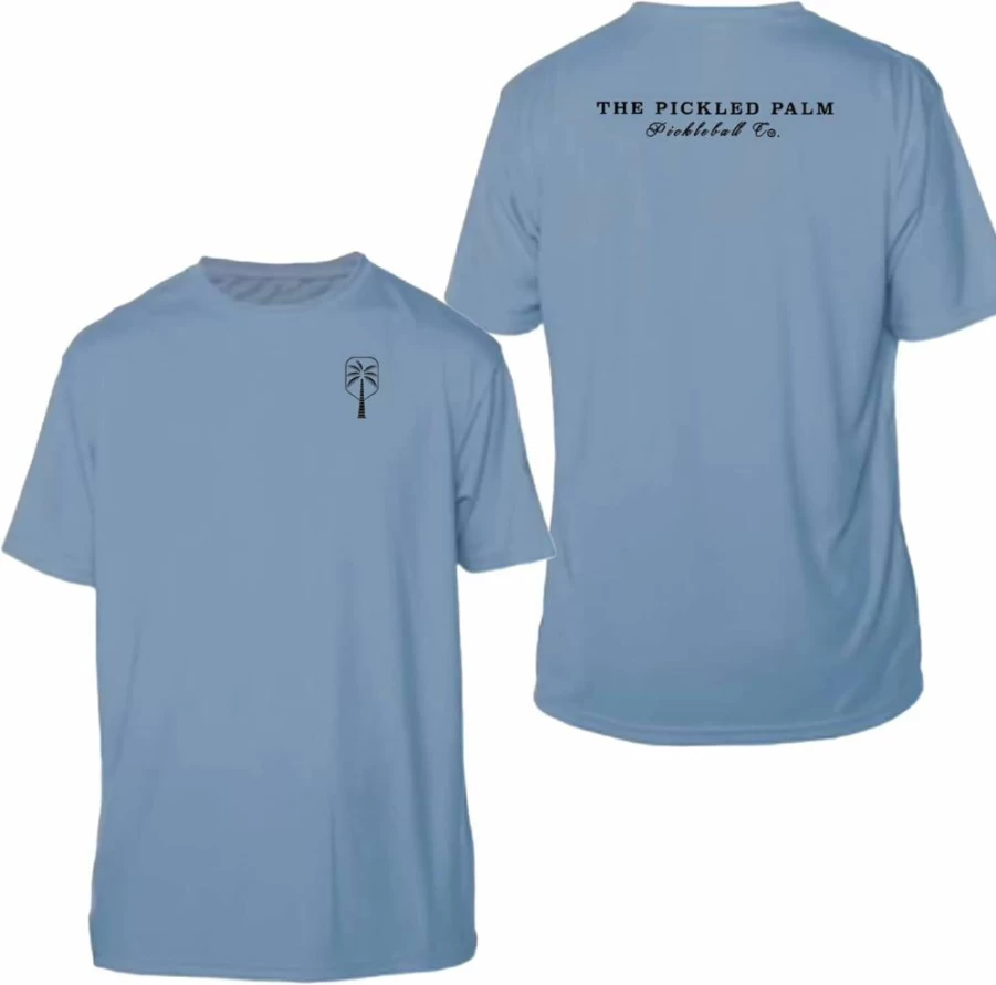 PICKLED PALM Men's Performance Short Sleeve Pickleball Shirt - UV Protection, Moisture-Wicking & Odor-Resistant Activewear