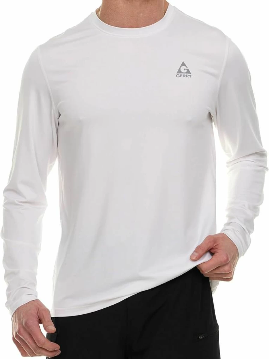 Gerry Men's UPF 50+ Long Sleeve Rash Guard Swim Shirt for Swimming, Fishing & Hiking - UV Protection Sun Shirt