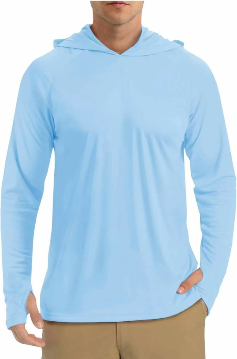 Men's UPF 50 Sun Protection Hoodie - Long Sleeve UV Shirt for Fishing, Camping & Hiking - SPF T-Shirt Top
