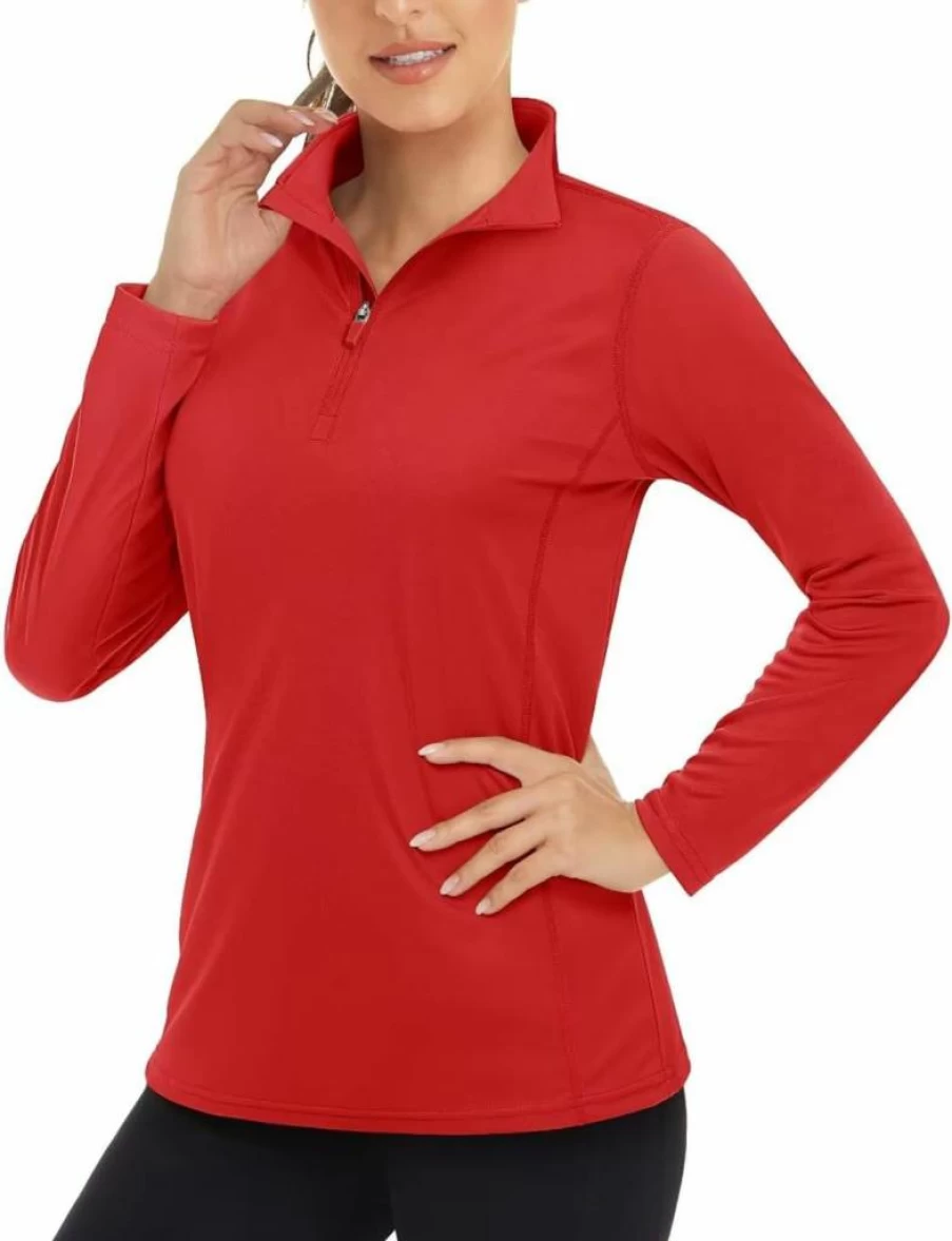 Boladeci Women's UPF 50+ Long Sleeve Golf Shirt - Lightweight Quick Dry UV Protection Athletic Top for Swimming & Outdoor Sports