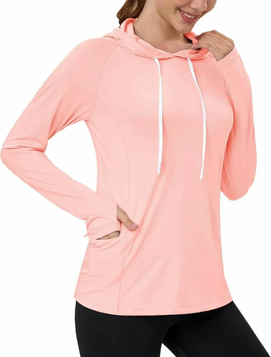 MAGCOMSEN Women's UPF 50+ Sun Protection Hoodie Long Sleeve Rash Guard for Hiking Fishing with Pocket