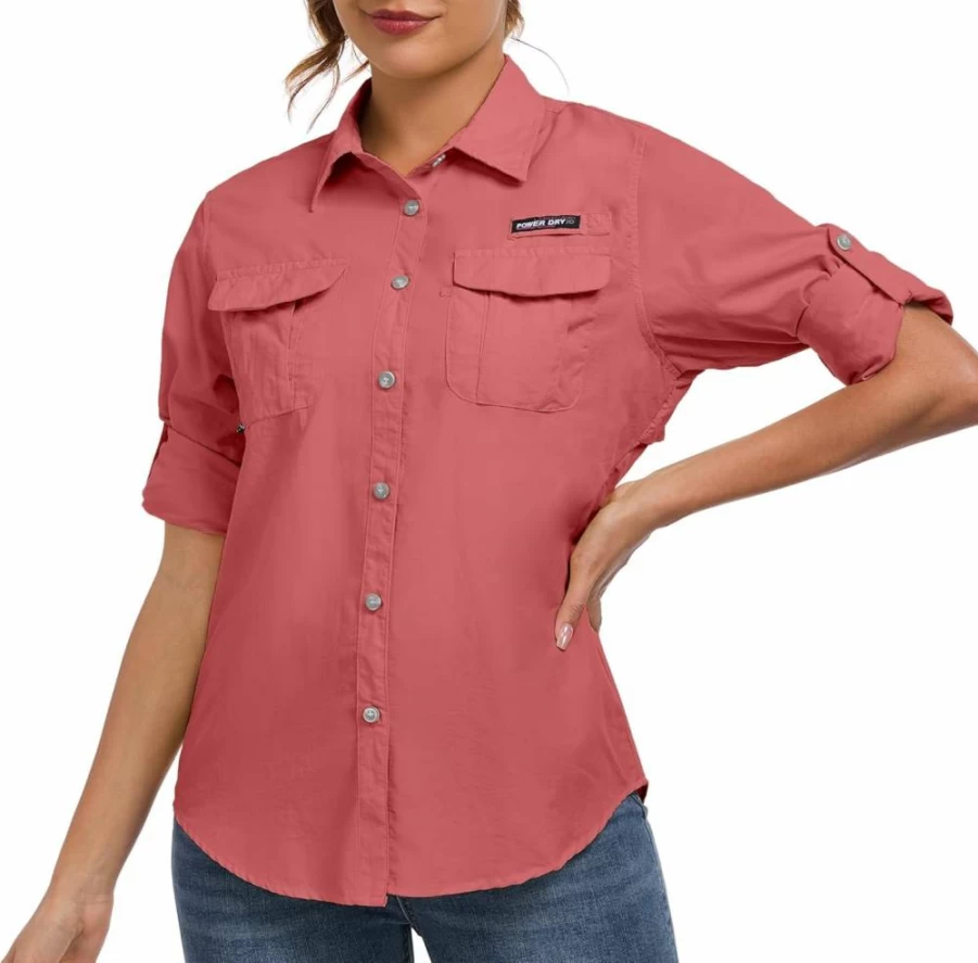Little Donkey Andy Women's UPF 50+ Long Sleeve Sun Shirt - Breathable, Quick-Dry UV Protection Shirt for Fishing & Outdoor Activities