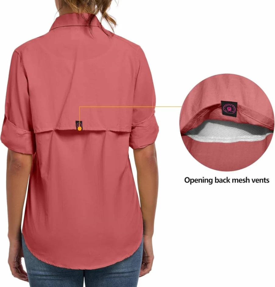 Little Donkey Andy Women's UPF 50+ Long Sleeve Sun Shirt - Breathable, Quick-Dry UV Protection Shirt for Fishing & Outdoor Activities