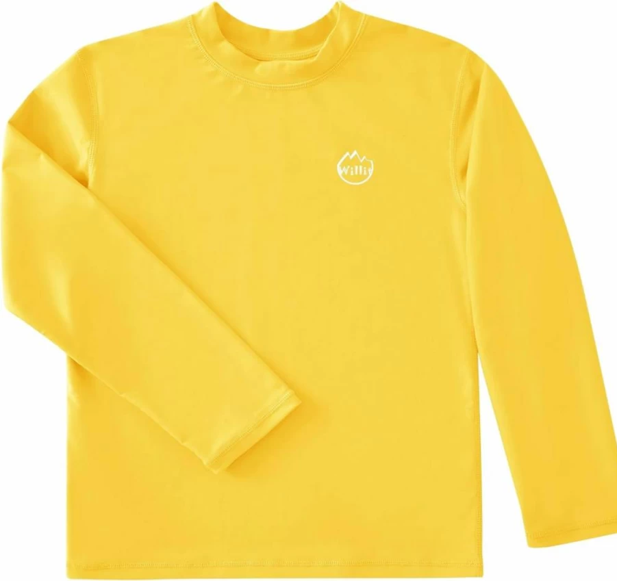 Willit UPF 50+ Baby & Toddler Rash Guard Swim Shirt - Long Sleeve Sun Protection, Quick Dry SPF Swimwear for Boys