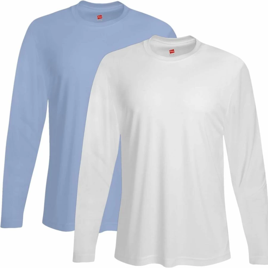 Hanes Men's Cool Dri Performance Long-Sleeve Moisture-Wicking T-Shirts, 2-Pack, Sport Tee