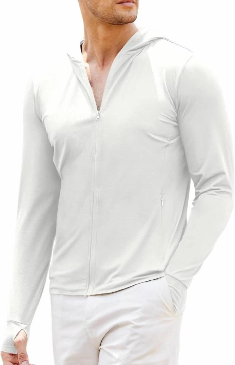 COOFANDY Men's Lightweight UPF 50 Sun Protection Hoodie Jacket - Breathable Long Sleeve UV Shirt with Pockets for Outdoor Activities