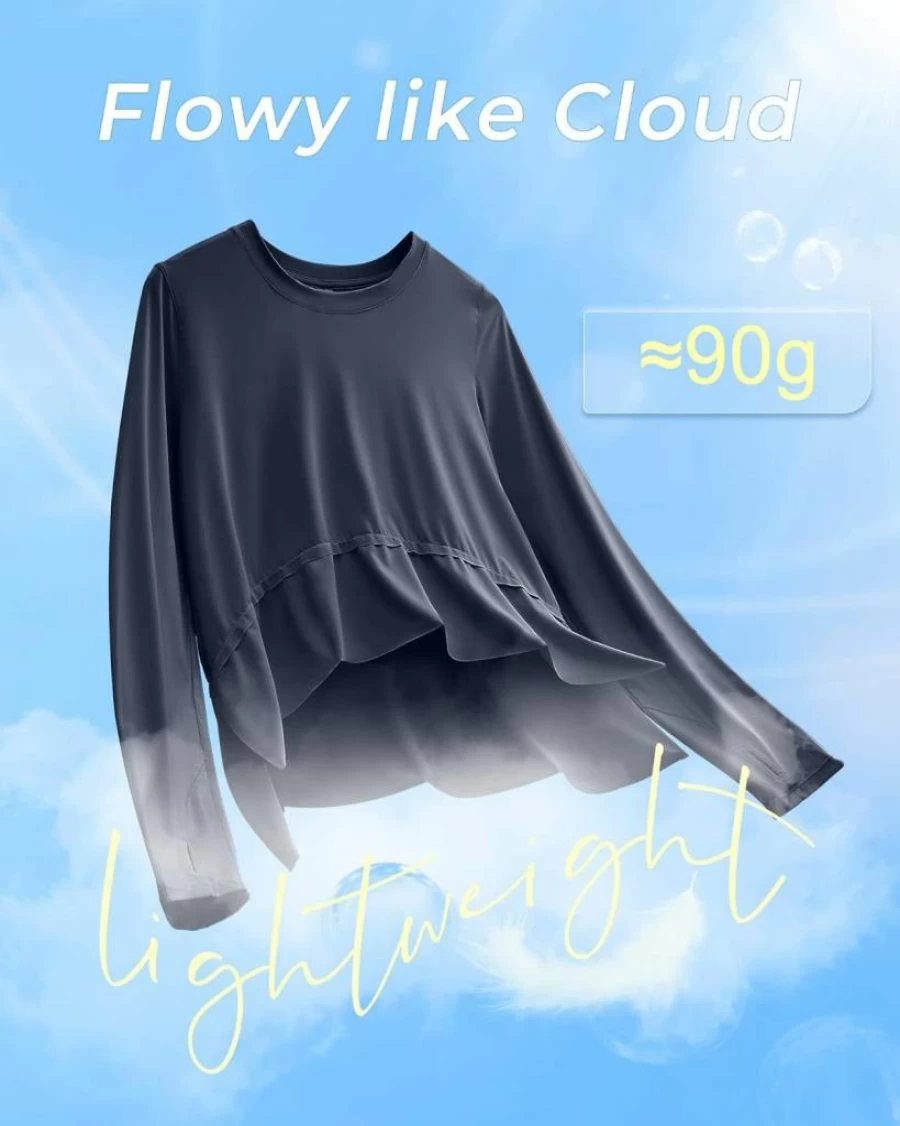 G4Free Women's Lightweight Long Sleeve Crop Top - 2024 Fall Fashion Trendy Workout Shirt
