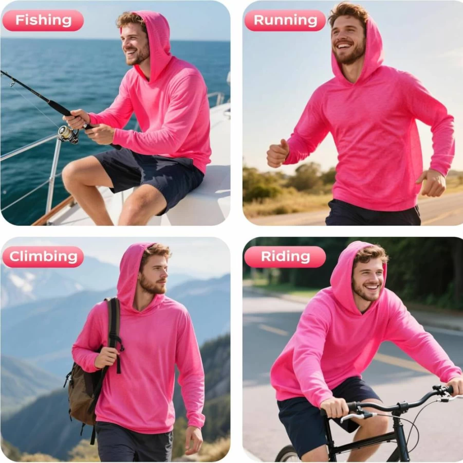 ProtectX UPF 50+ UV Protection Hoodie - Lightweight Quick-Dry Sun Shirt with Long Sleeves for Active Wear