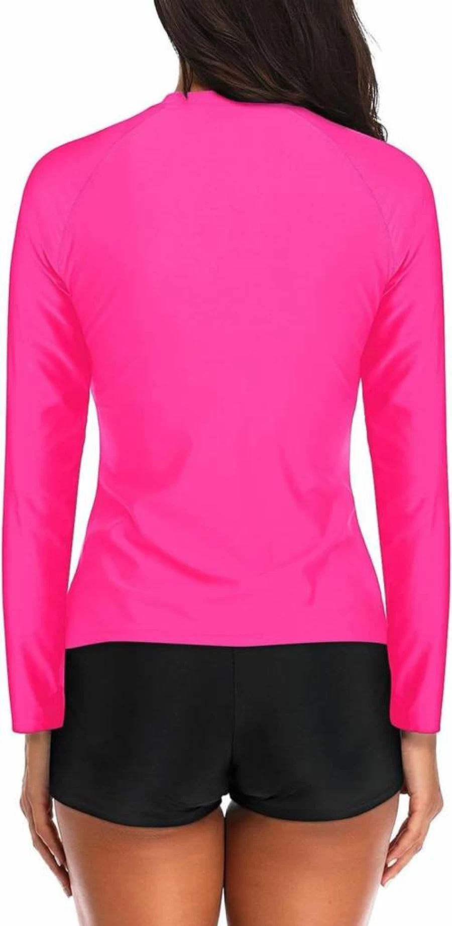 Daci Women's UPF 50+ Long Sleeve Rash Guard Swimwear Set with Boyshort Bottom - Two Piece UV Protective Bathing Suit