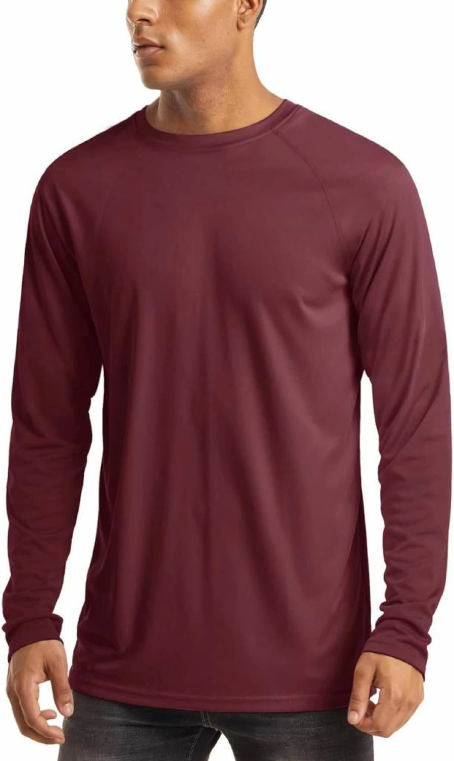 MAGCOMSEN Men's UPF 50+ Sun Protection Long Sleeve Shirt - Moisture Wicking Athletic Shirt for Hiking, Running, Workout & Outdoor Activities