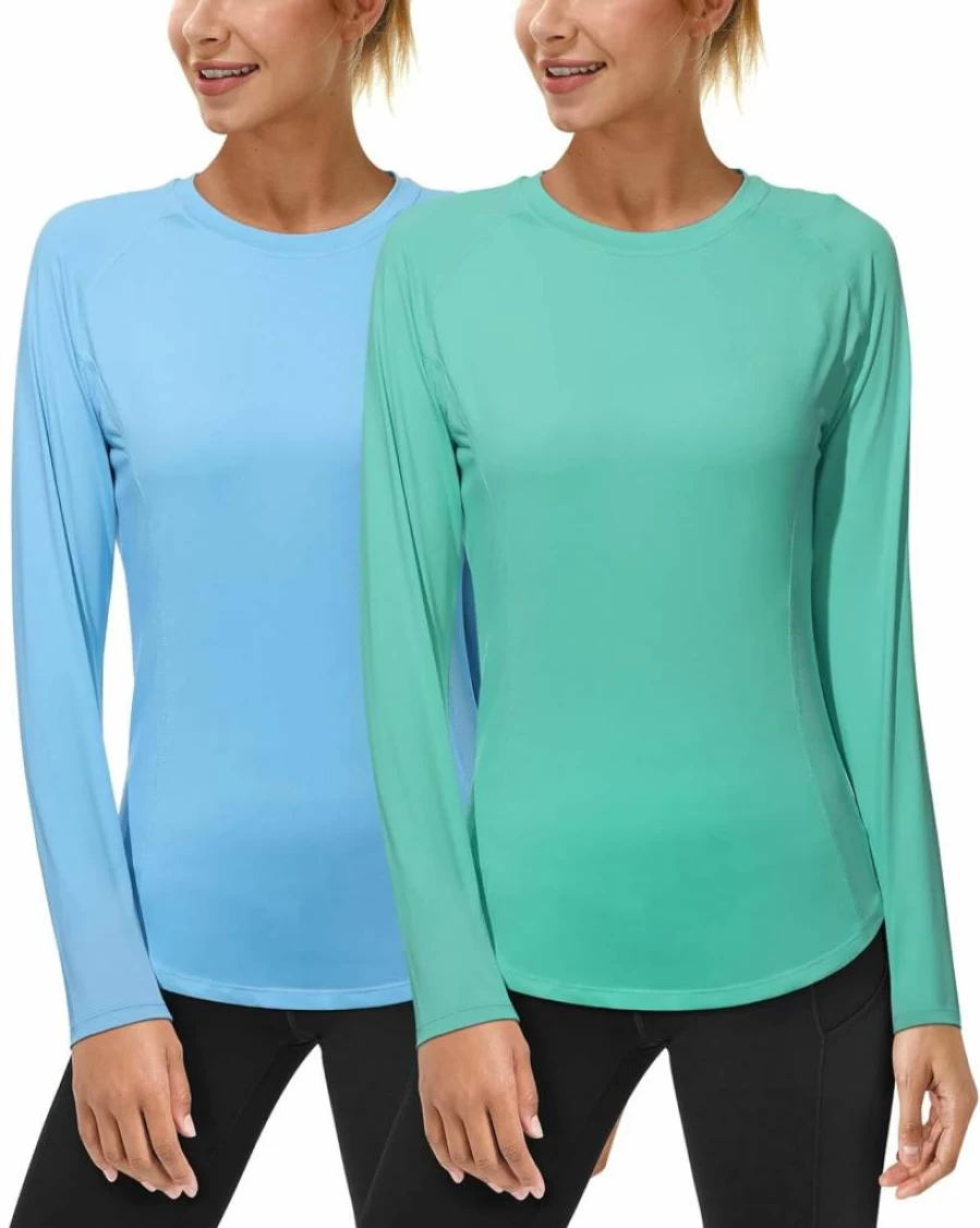 Roadbox Women's UPF 50+ Long Sleeve Rash Guard Swim Shirt for Sun Protection & Workout