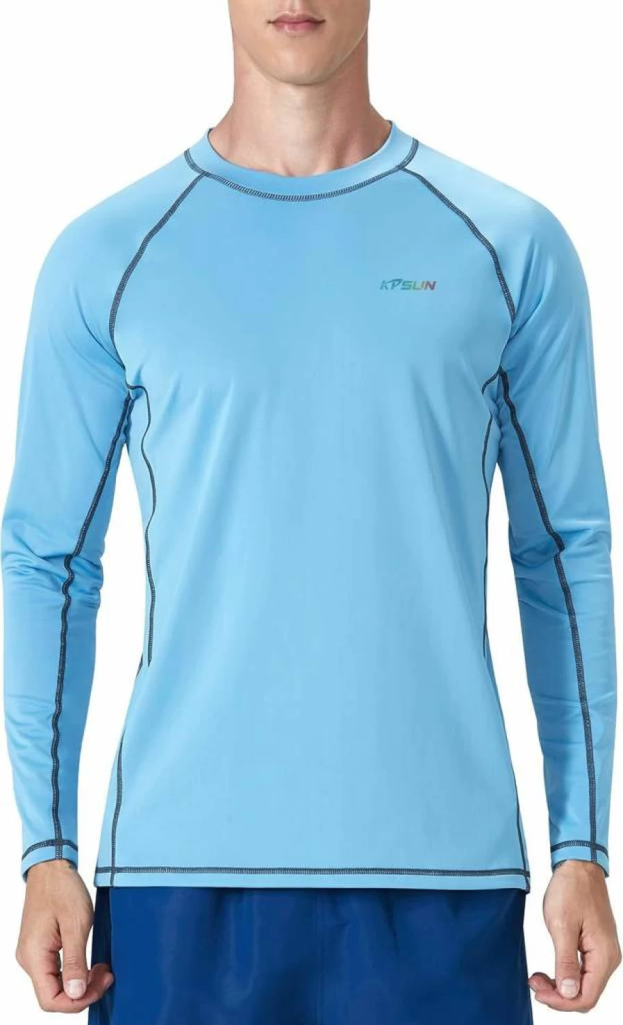 KPSUN Men's UPF 50+ Long Sleeve Rash Guard Shirt - Sun Protection Quick Dry UV Swim Shirt for Beach, Fishing & Water Sports