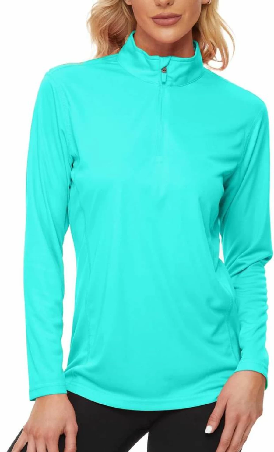 KINGFEN Women's UPF 50+ Sun Protection Shirt - 1/4 Zip Quick-Dry Rash Guard for Hiking, Fishing & Workouts
