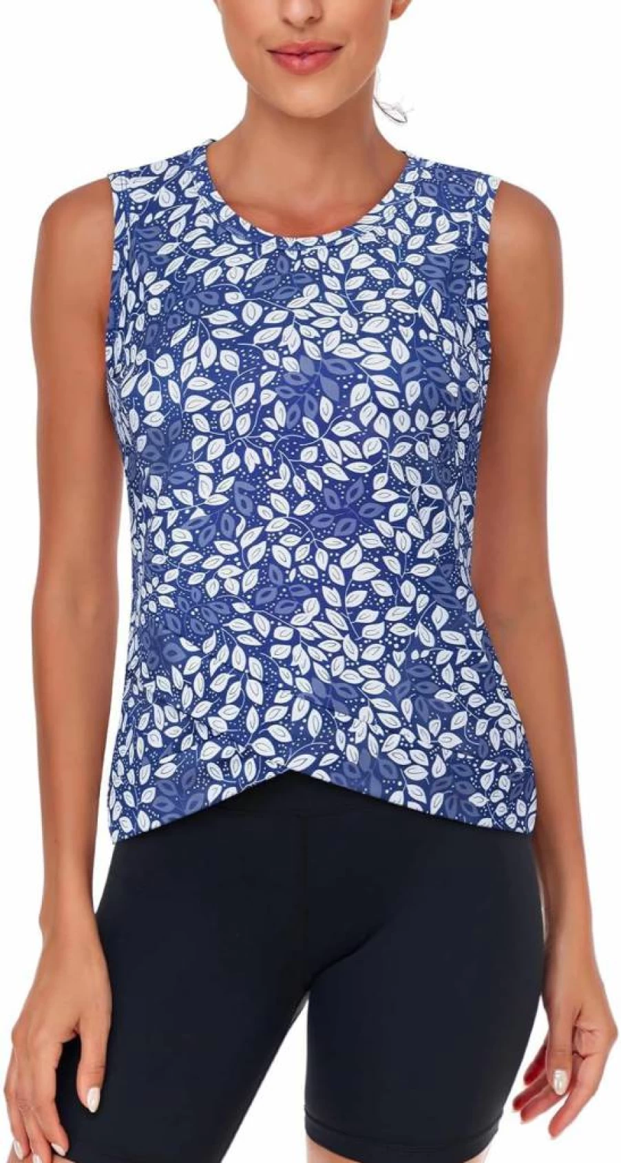 LURANEE Women's Quick Dry Sun Protection Yoga Tank Top - Athletic Gym Crop Sleeveless Shirt for Workouts