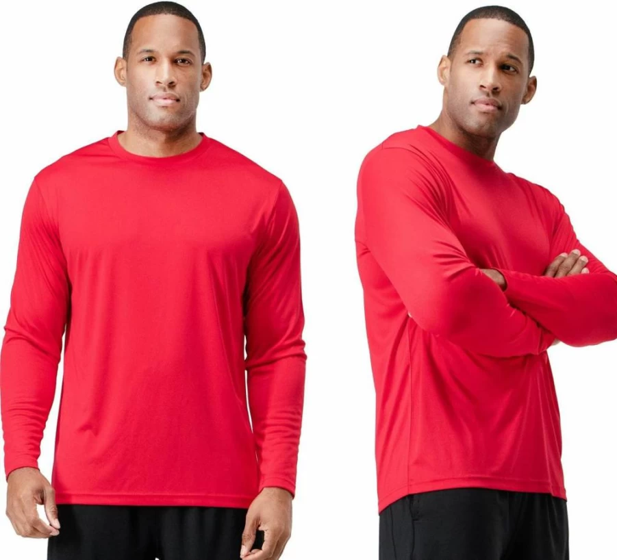 DEVOMS Men's 2-Pack Sun Protection Quick-Dry Long Sleeve Rash Guard Shirts for Fishing, Running, Cycling & Outdoor Activities