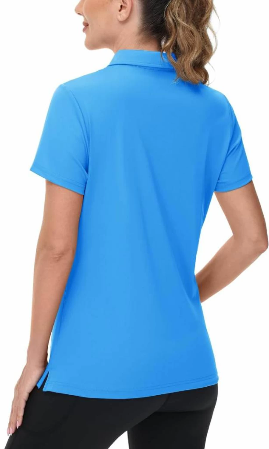 TACVASEN Women's UPF 50+ Short Sleeve Golf Polo Shirt - V-Neck Quick Dry Sun Protection Collared Top