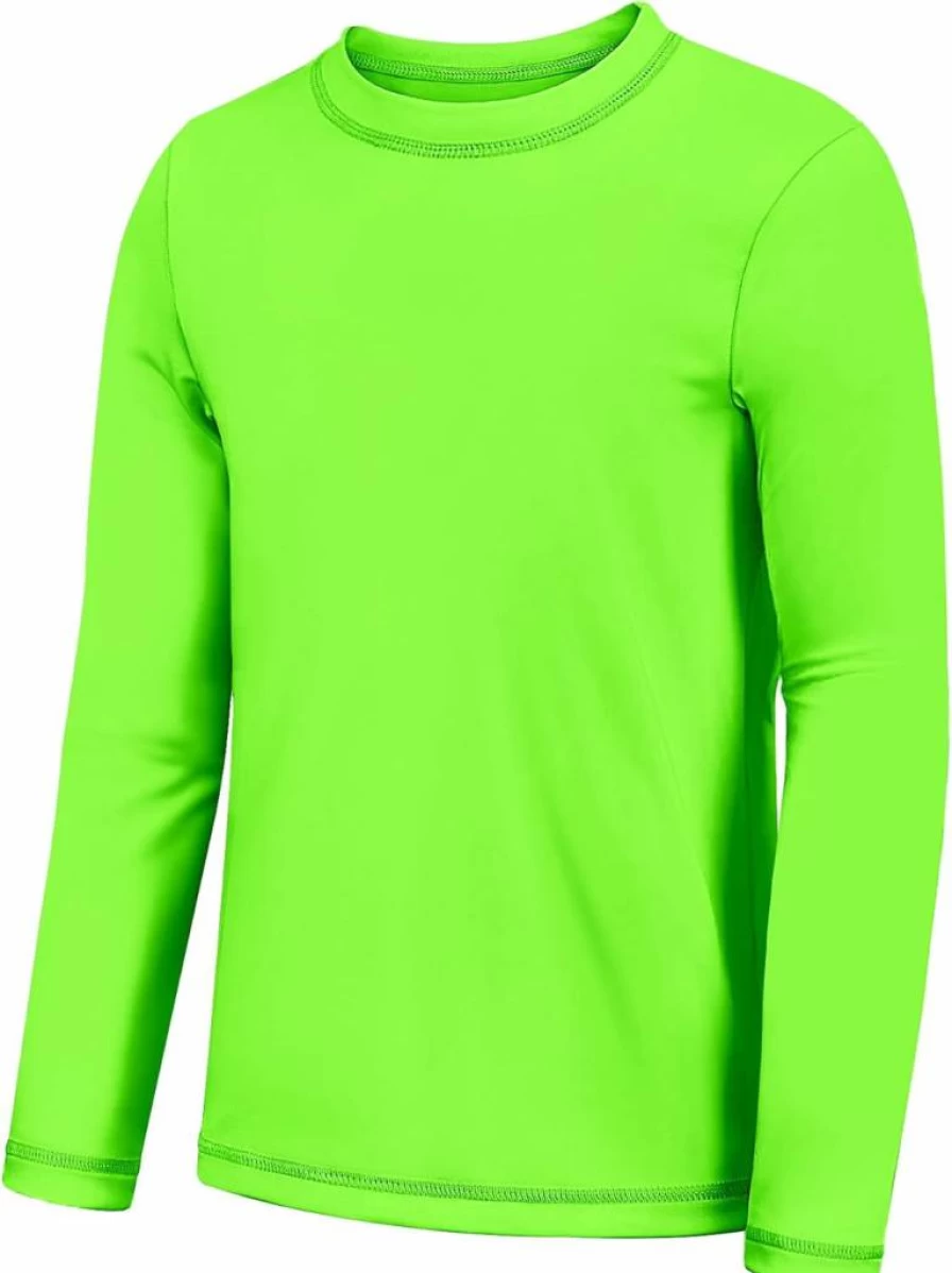 Guicizi UPF 50+ Boys Long Sleeve Rash Guard Swim Shirt - Quick Dry Sun Protection Swimwear for Kids & Youth (2T-16Y) Fishing Water Shirt