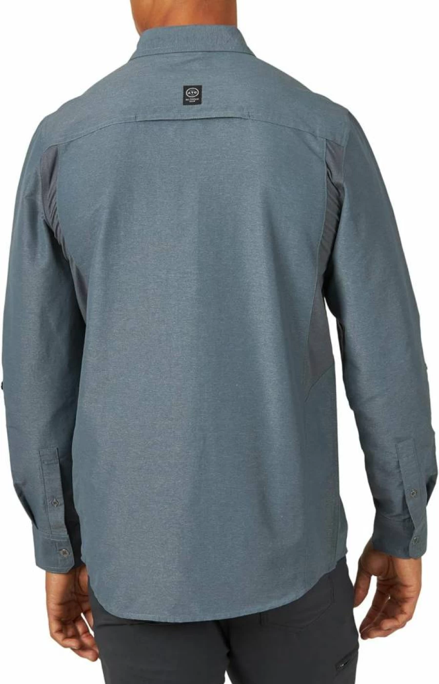 ATG by Wrangler Men's Long Sleeve Casual Shirt - Durable Mixed Fabric Work Shirt for Men