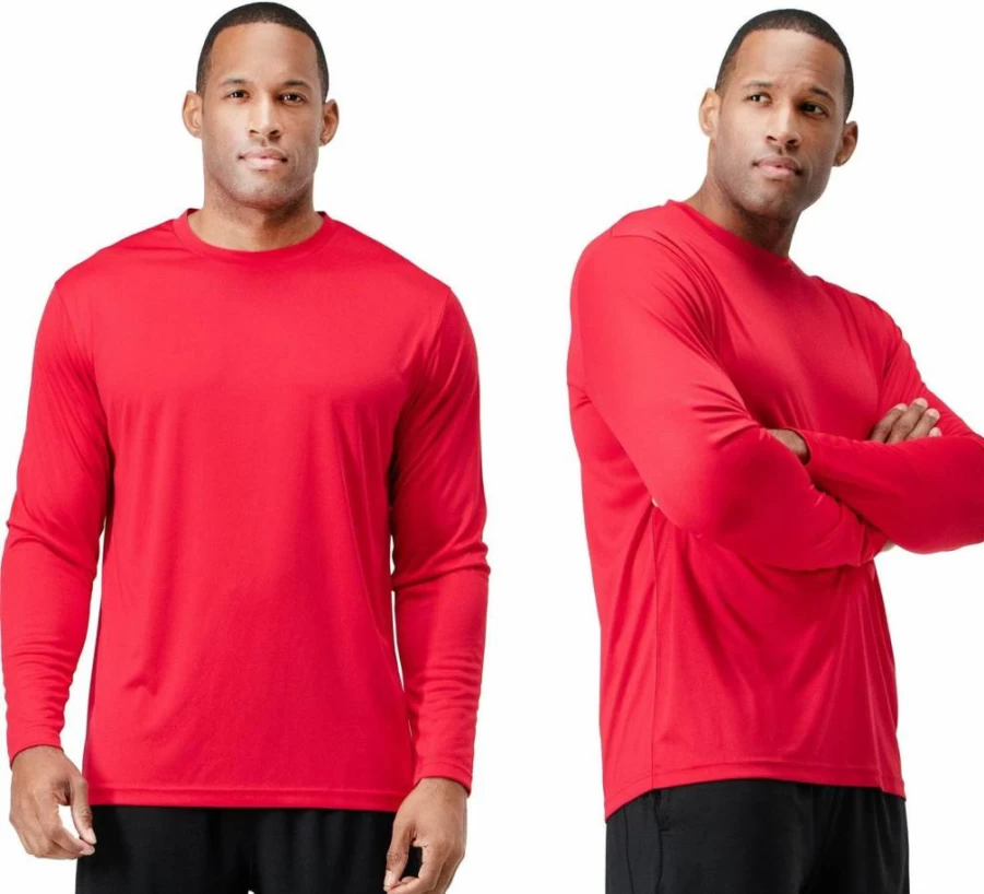 DEVOMS Men's 2-Pack Sun Protection Quick-Dry Long Sleeve Rash Guard Shirts for Fishing, Running, Cycling & Outdoor Activities