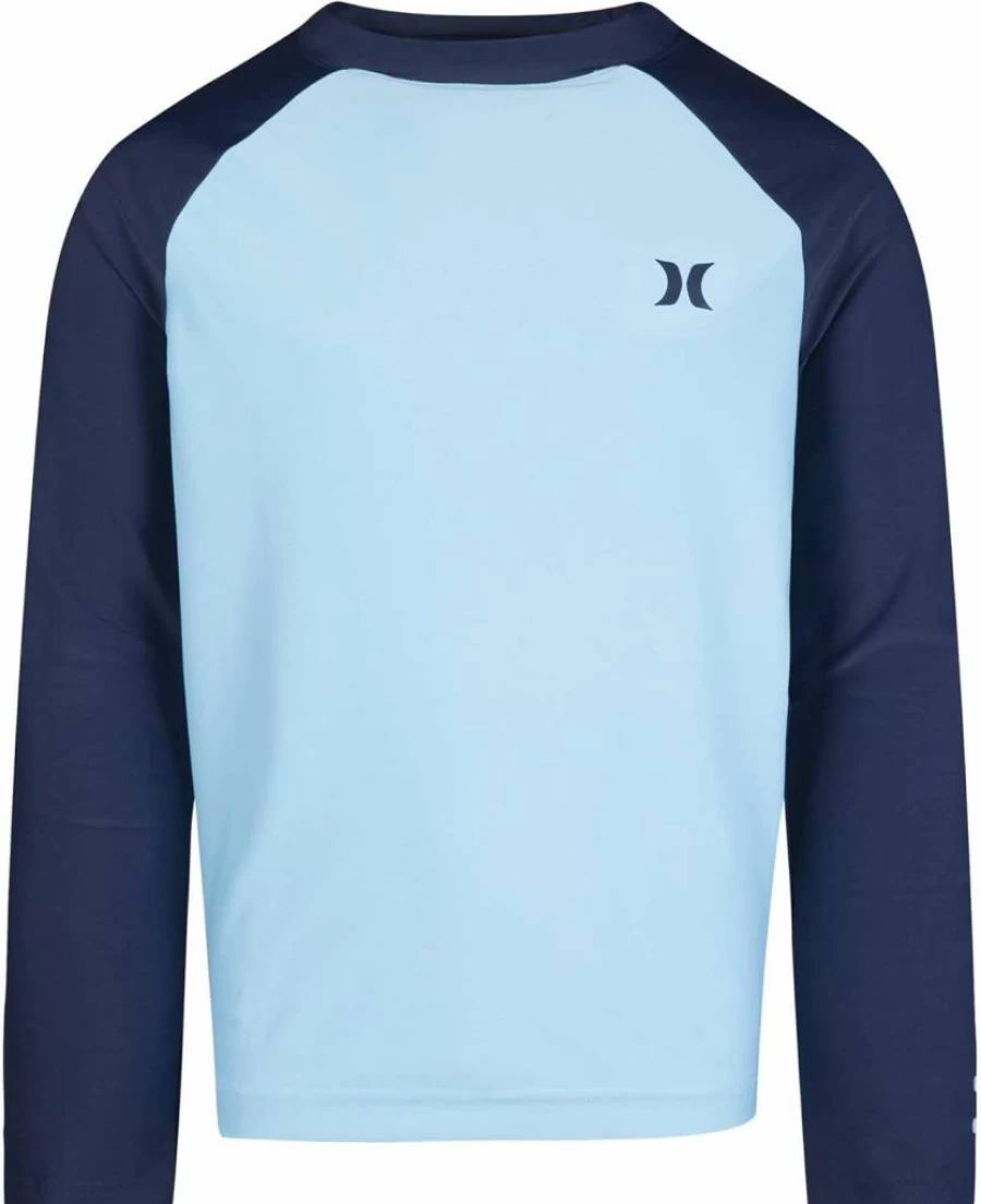 Hurley Boys UPF 50+ Sun Protection Long Sleeve Rash Guard Swim Shirt