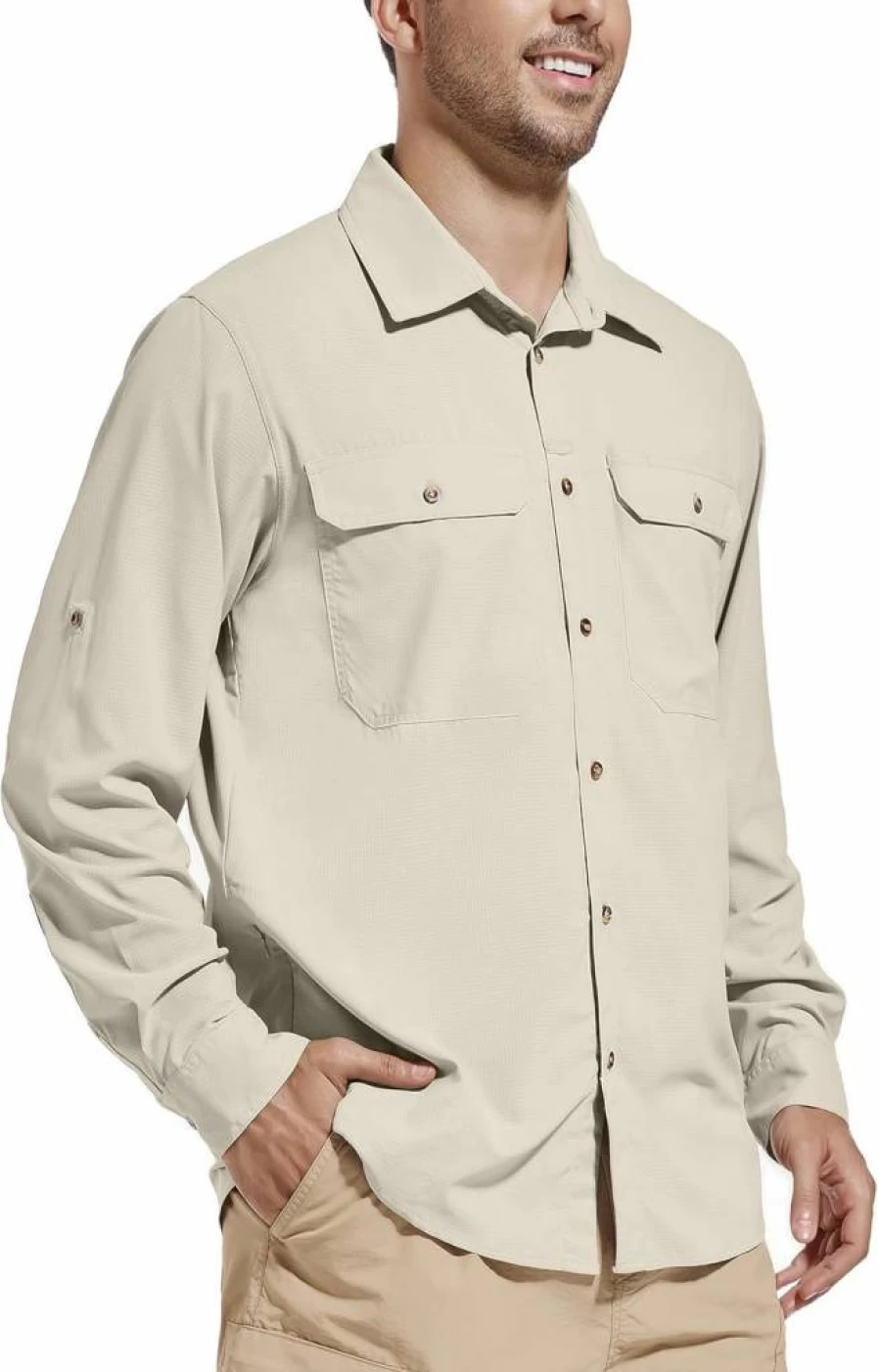 Strweitt Men's UPF 50+ Sun Protection Shirt - Lightweight, Breathable, Quick-Dry Long Sleeve Fishing & Hiking Shirt for Travel & Work