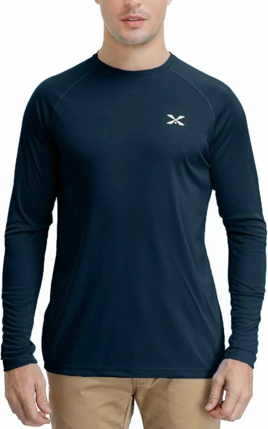MOHEEN Men's UPF 50+ Long Sleeve Rash Guard Shirt - Quick Dry Sun Protection T-Shirt for Swimming, Hiking & Fishing (Sizes M-3XL)