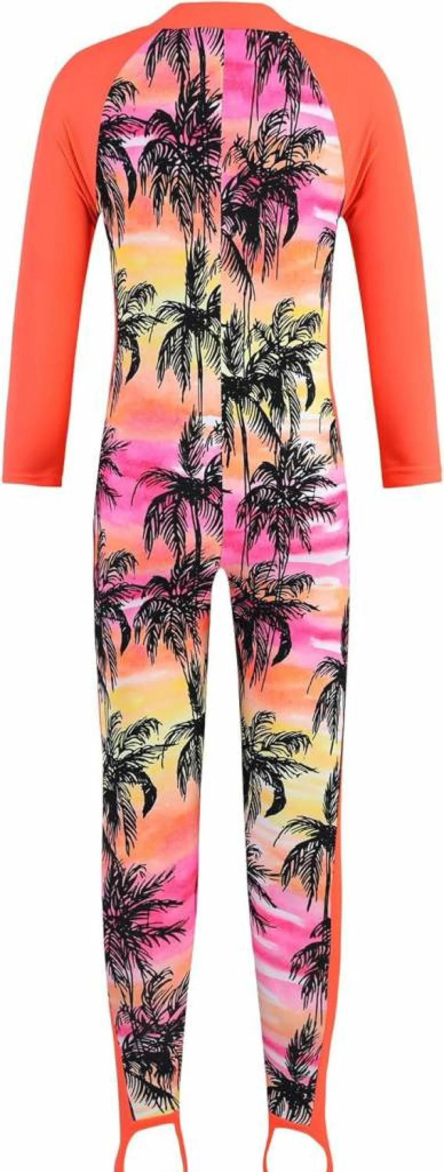 TFJH E Girls Long Sleeve UPF 50+ Rashguard Swimsuit with Zipper & Footed Design for Sun Protection