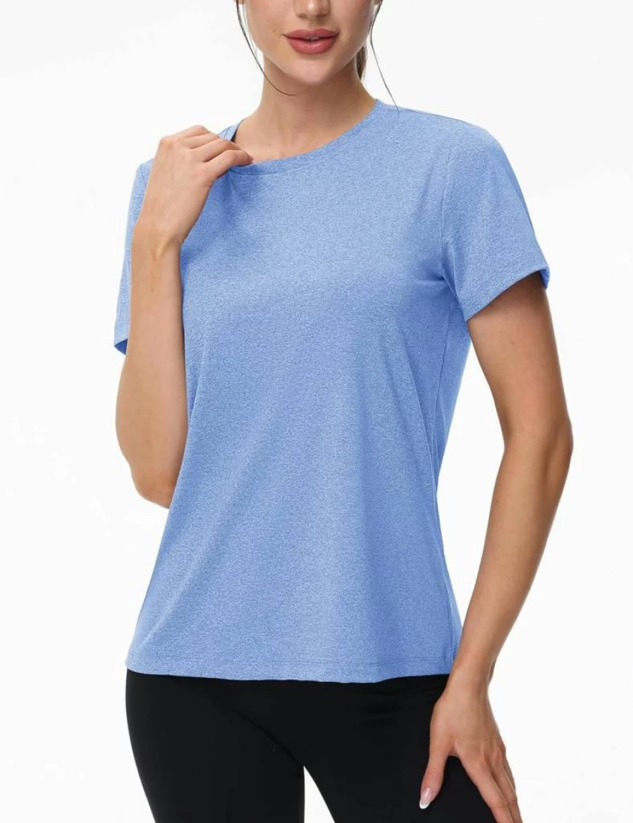 MAGCOMSEN Women's UPF 50+ Quick Dry Athletic Shirt - Short Sleeve Workout Top for Running, Swimming & Rash Guard