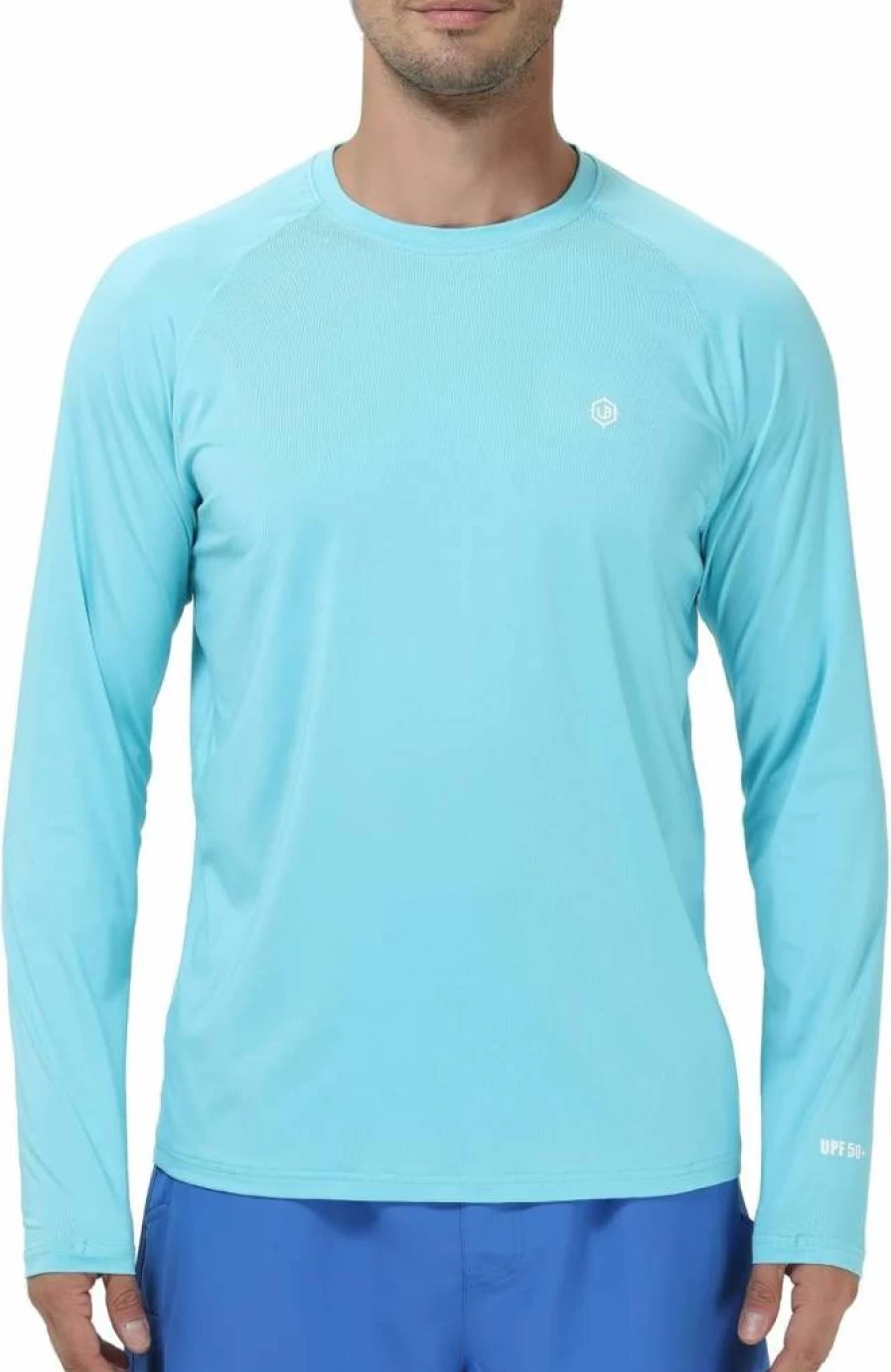Lightbare Men's UPF 50+ UV Protection Quick-Dry Long Sleeve Shirt for Hiking, Running & Outdoor Activities