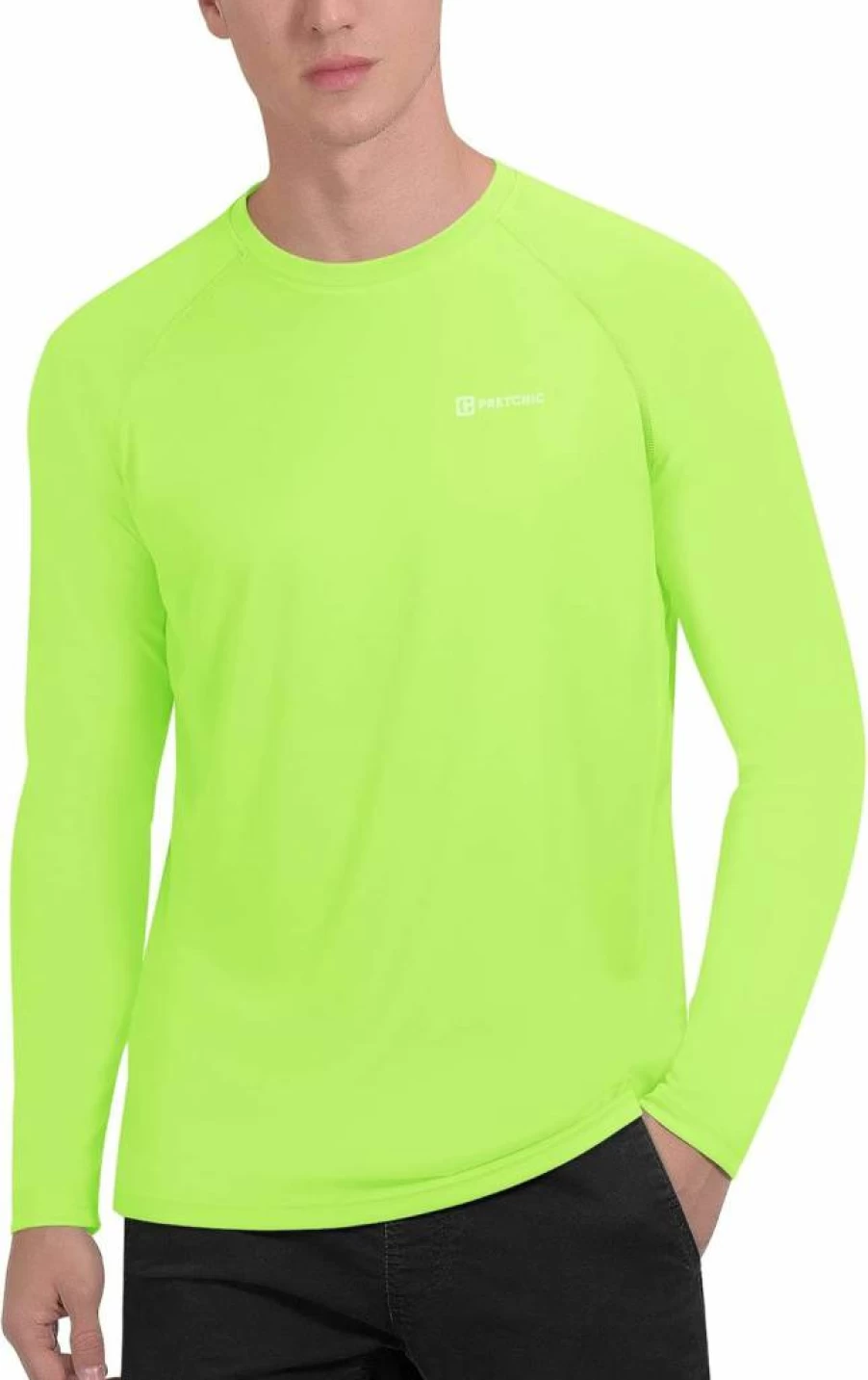 PRETCHIC Men's UPF 50+ UV Protection Long Sleeve Performance T-Shirt for Outdoor Activities