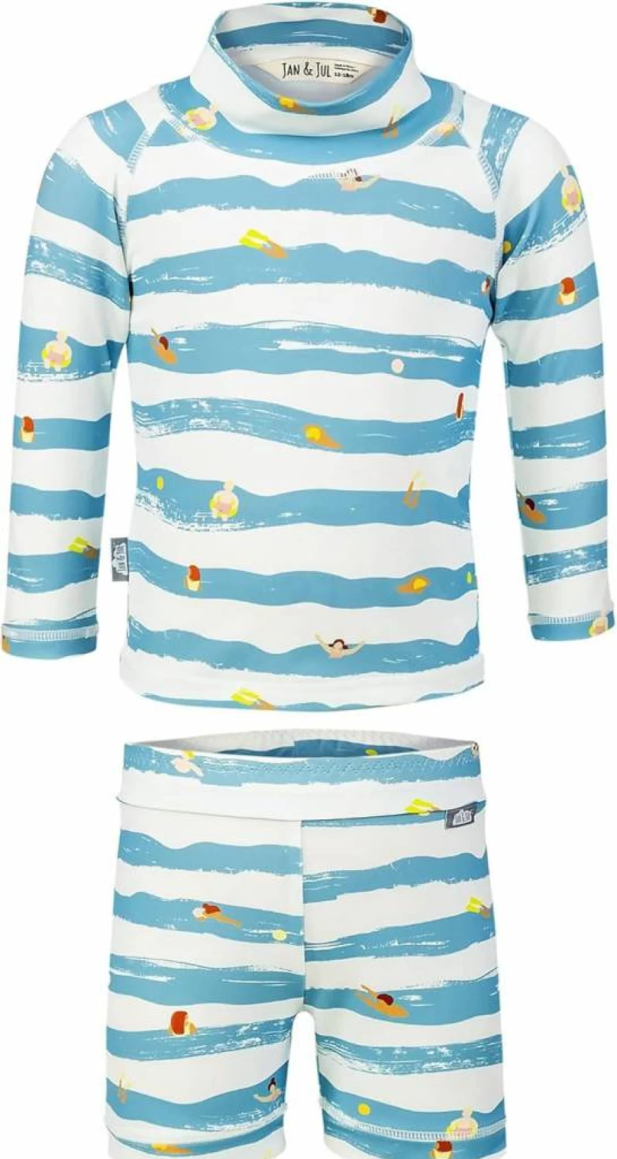 JAN & JUL Kids UV Protection Long Sleeve 2-Piece Swimwear Set with Shorts for Baby, Toddler & Children