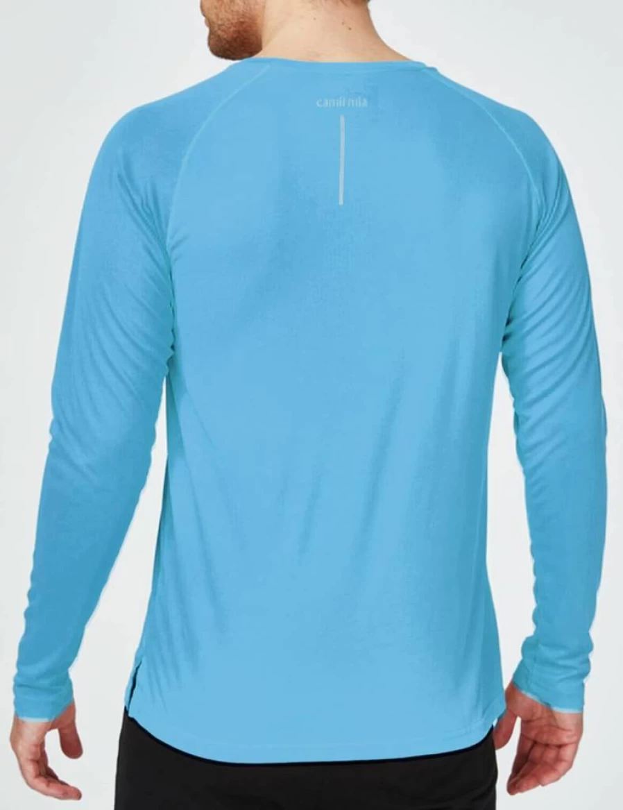 Camii Mia Men's UPF 50+ Sun Protection Long Sleeve Shirt for Fishing, Hiking, Running & Outdoor Activities