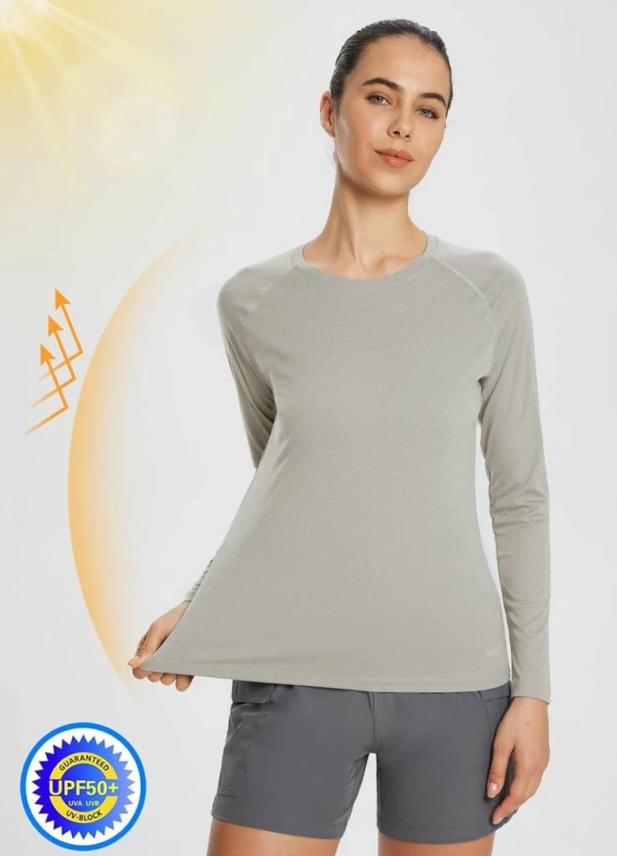 Baleaf Women's UPF 50+ Long Sleeve Sun Shirt - Lightweight Quick-Dry UV Protection Rash Guard for Hiking & Outdoor Activities