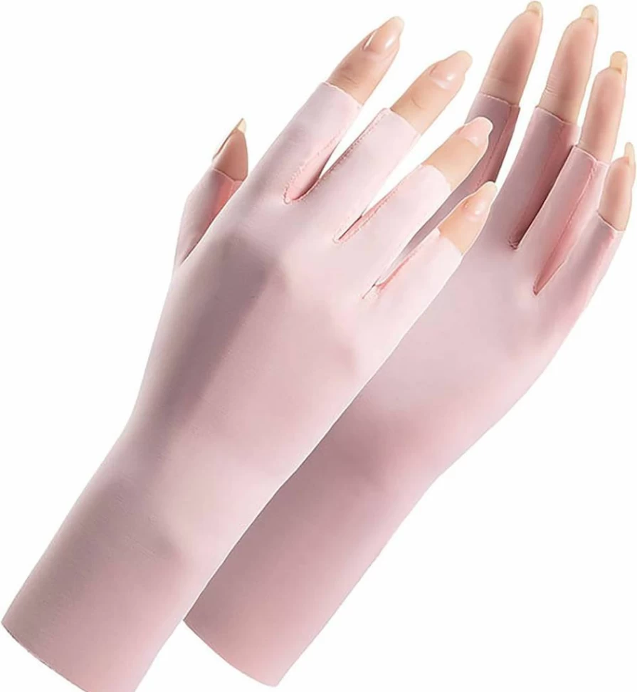 Utaly Women's UV Protection Fingerless Driving Gloves - Non-Slip Summer Riding & Outdoor Gloves for Women & Girls