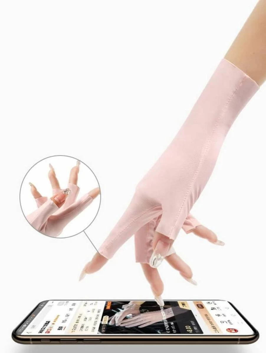 Utaly Women's UV Protection Fingerless Driving Gloves - Non-Slip Summer Riding & Outdoor Gloves for Women & Girls