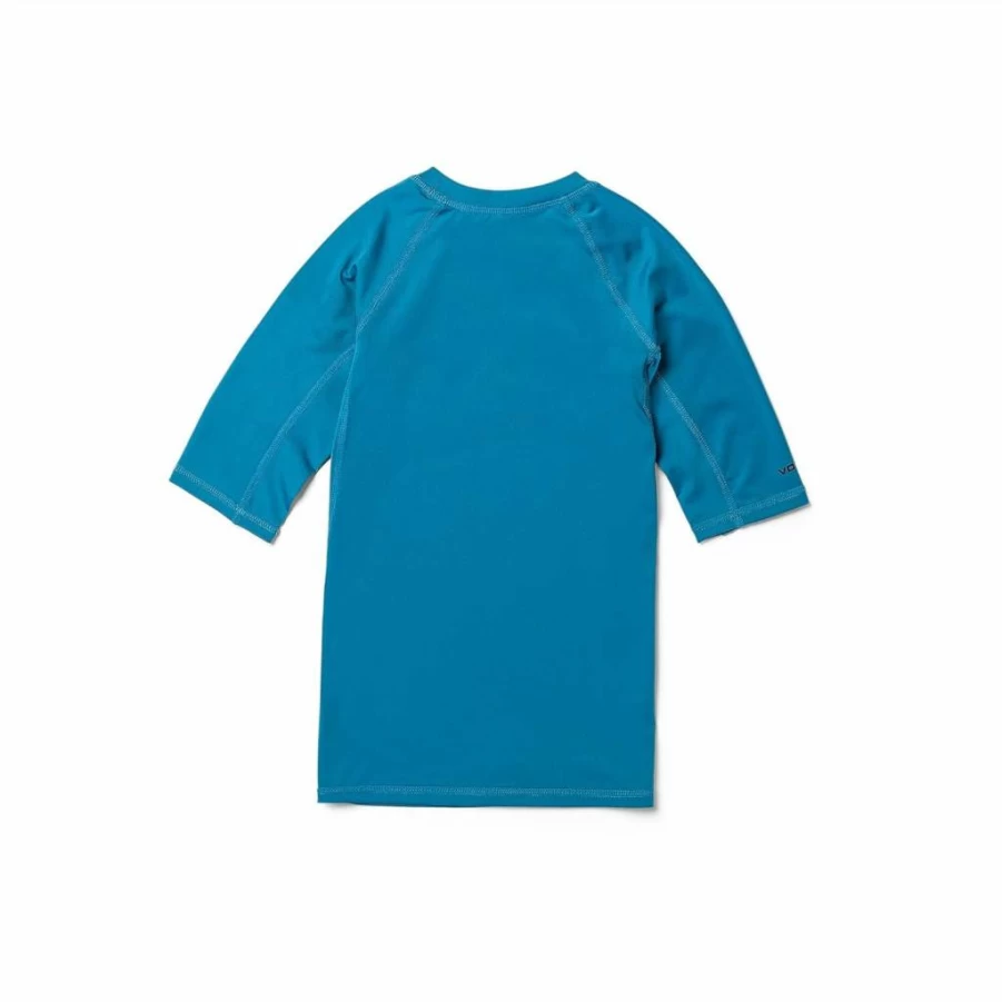 Volcom Boys' Lido Solid UPF 50+ Sun Protection Short Sleeve Rash Guard Swim Shirt
