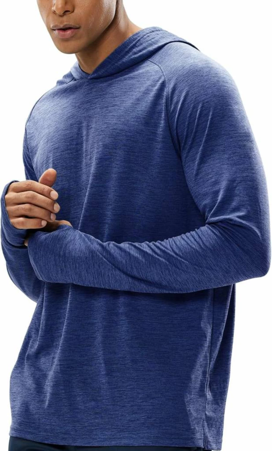 MIER Men's UPF 50+ Sun Protection Hoodie - Lightweight Quick Dry Long Sleeve Shirt with Thumbholes for Fishing, Hiking & Running