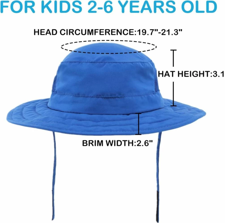 Connectyle UPF 50+ Kids Sun Hat - Breathable Wide Brim Bucket Hat for Boys & Girls, Summer Beach Sun Protection