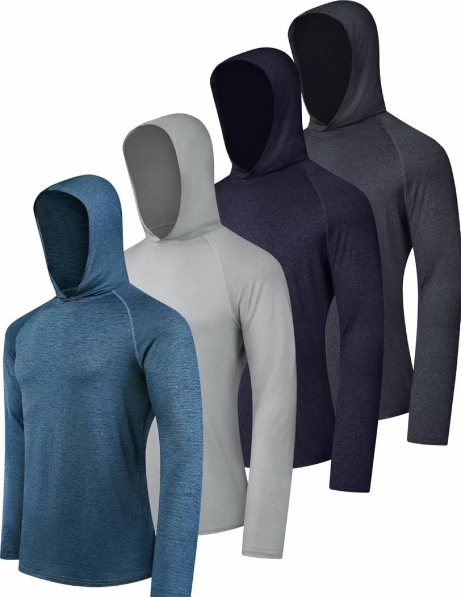 OYGSieg Men's UPF 50+ Sun Protection Hoodie - Long Sleeve Athletic Shirt for Fishing & Outdoor Activities