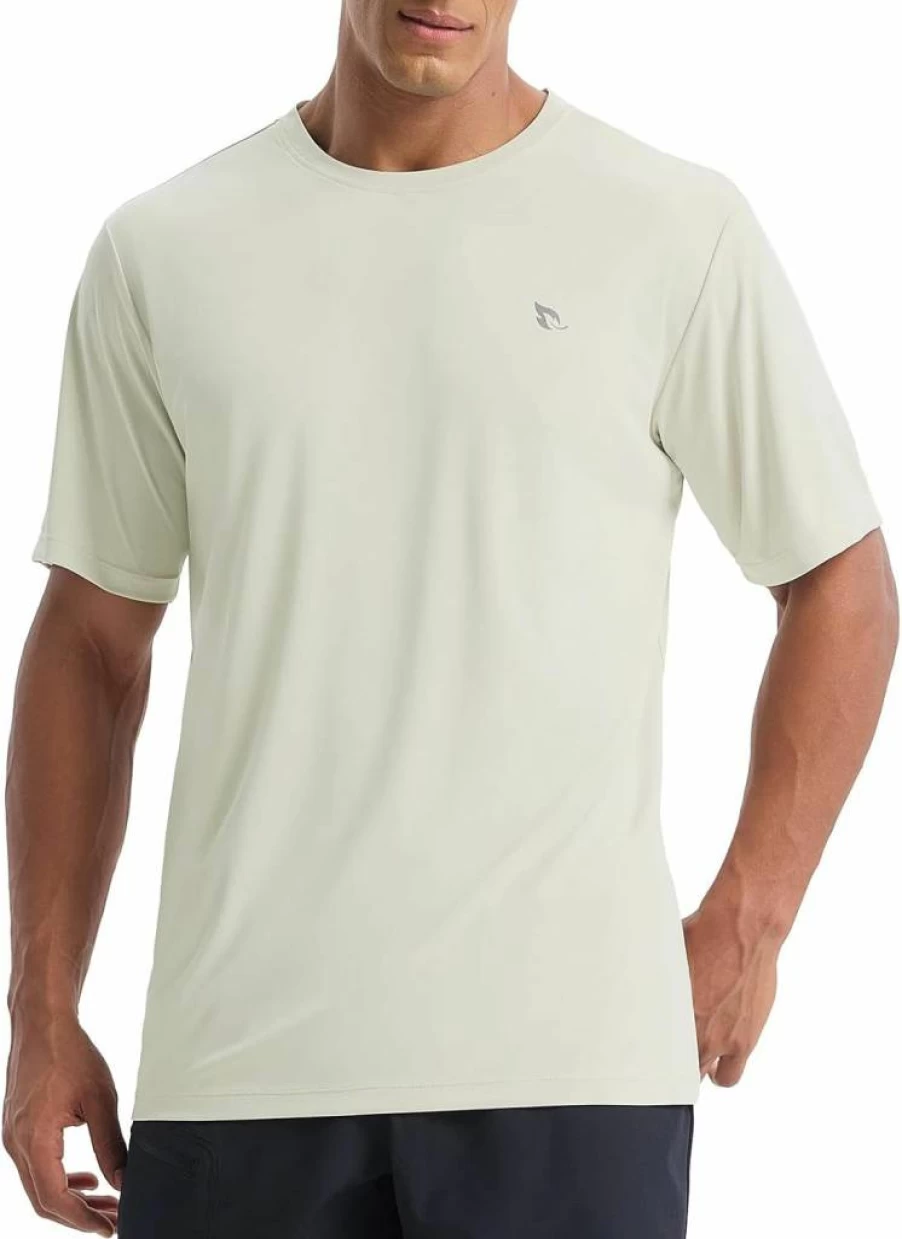 Baleaf Men's UPF 50+ Sun Protection Short Sleeve Shirt - Quick Dry Lightweight UV SPF Rash Guard for Hiking & Athletic Activities