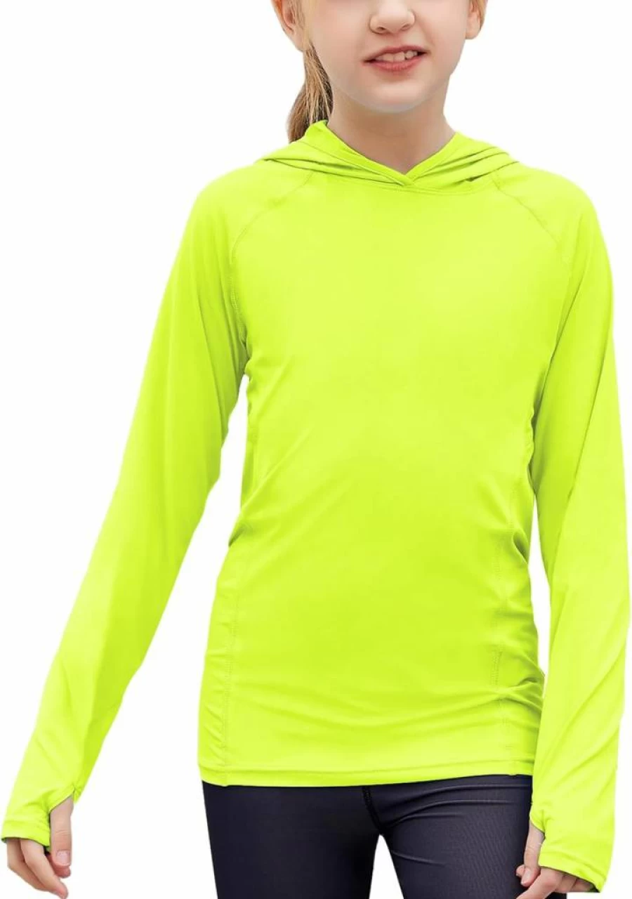 Zaclotre UPF 50+ Sun Protection Hoodie for Girls - Quick Dry Athletic Shirt with Thumbholes